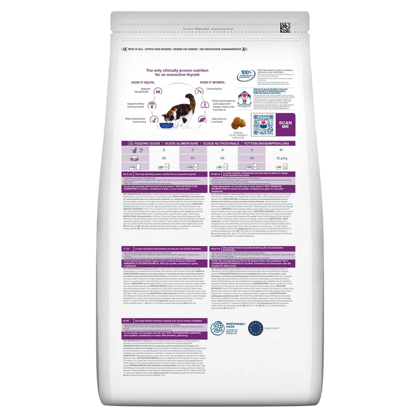 Hill's Prescription Diet Y/D Thyroid Care Dry Cat Food 1.5kg