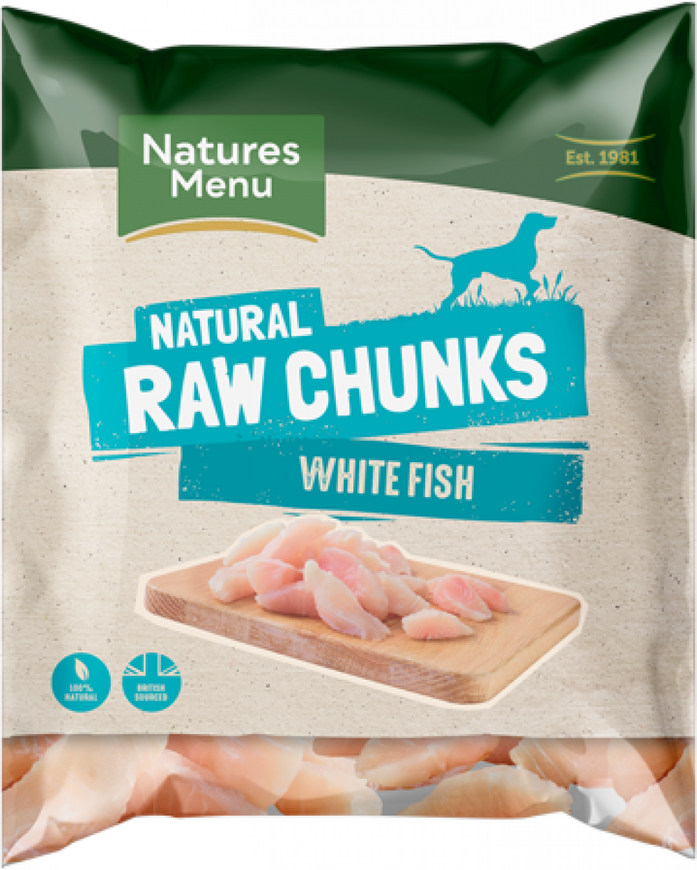 Natures Menu Frozen Raw Fish Fillet Chunks For Dogs 1kg