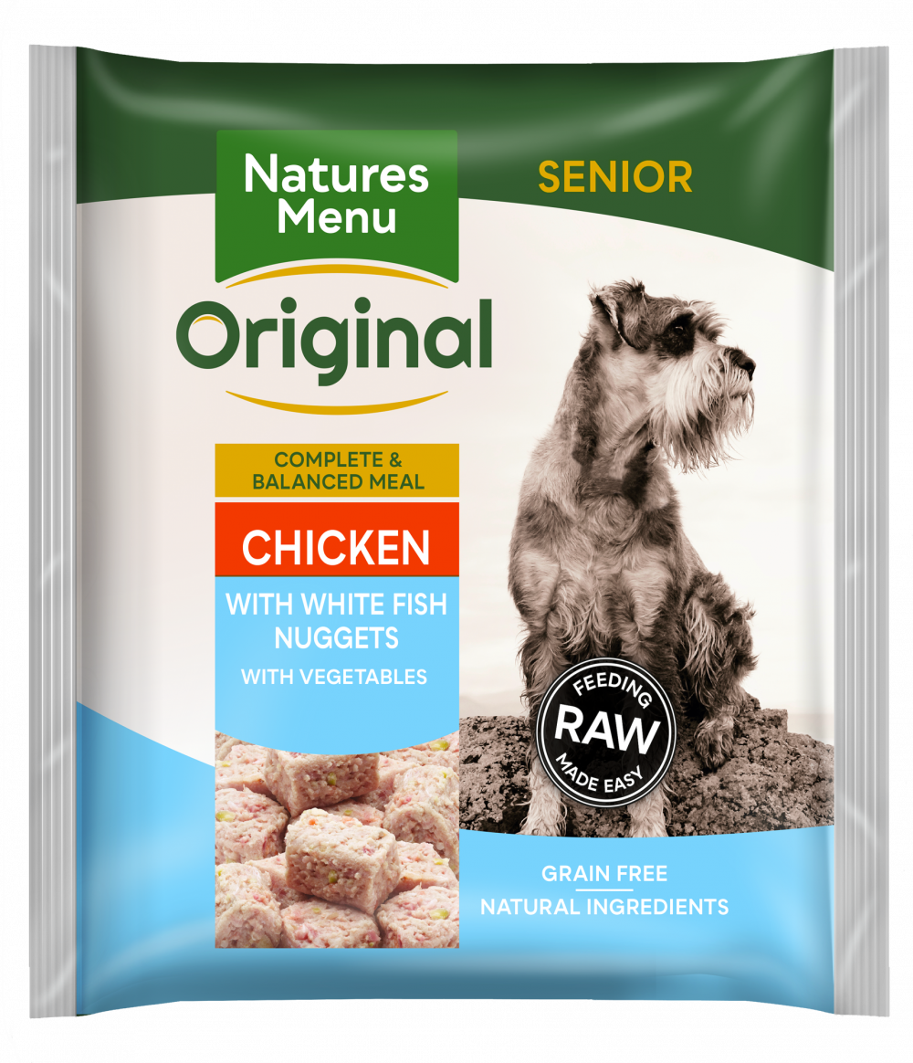 Natures Menu Frozen Senior Chicken Fish Dog Food Nuggets 1kg