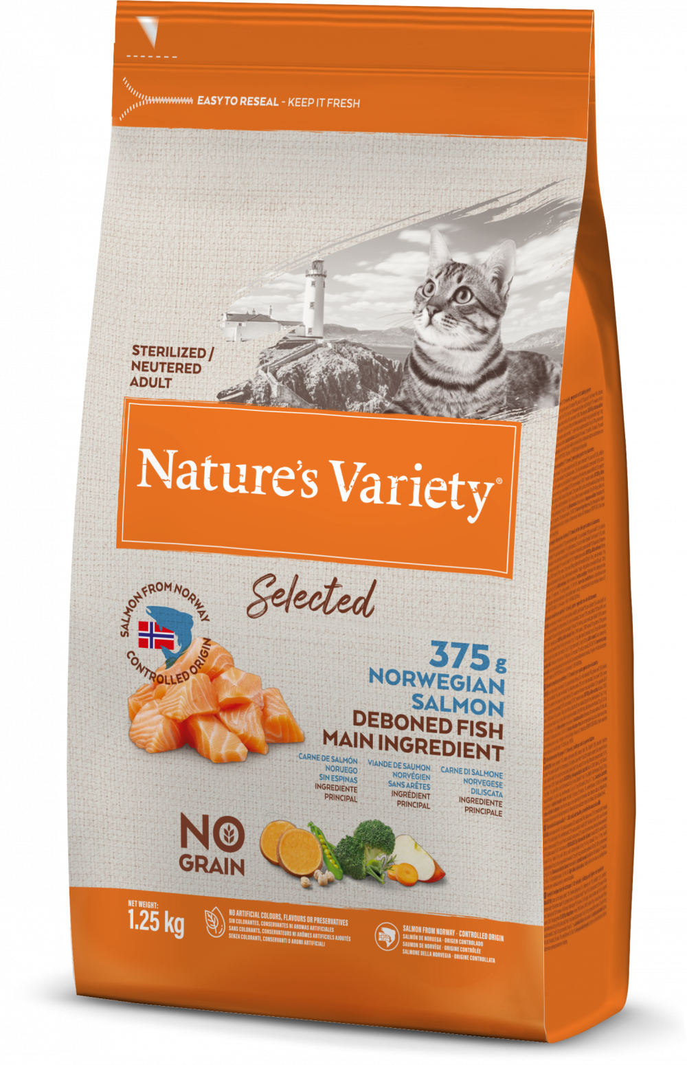 Natures Variety Selected Norwegian Salmon for Adult Dry Cat Food 1.25kg