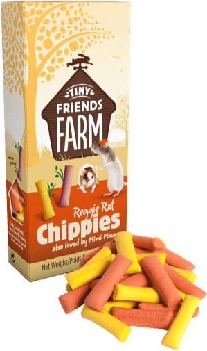 Supreme Tiny Friends Farm Reggie Rat & Mimi Mouse Food Chippies 120g