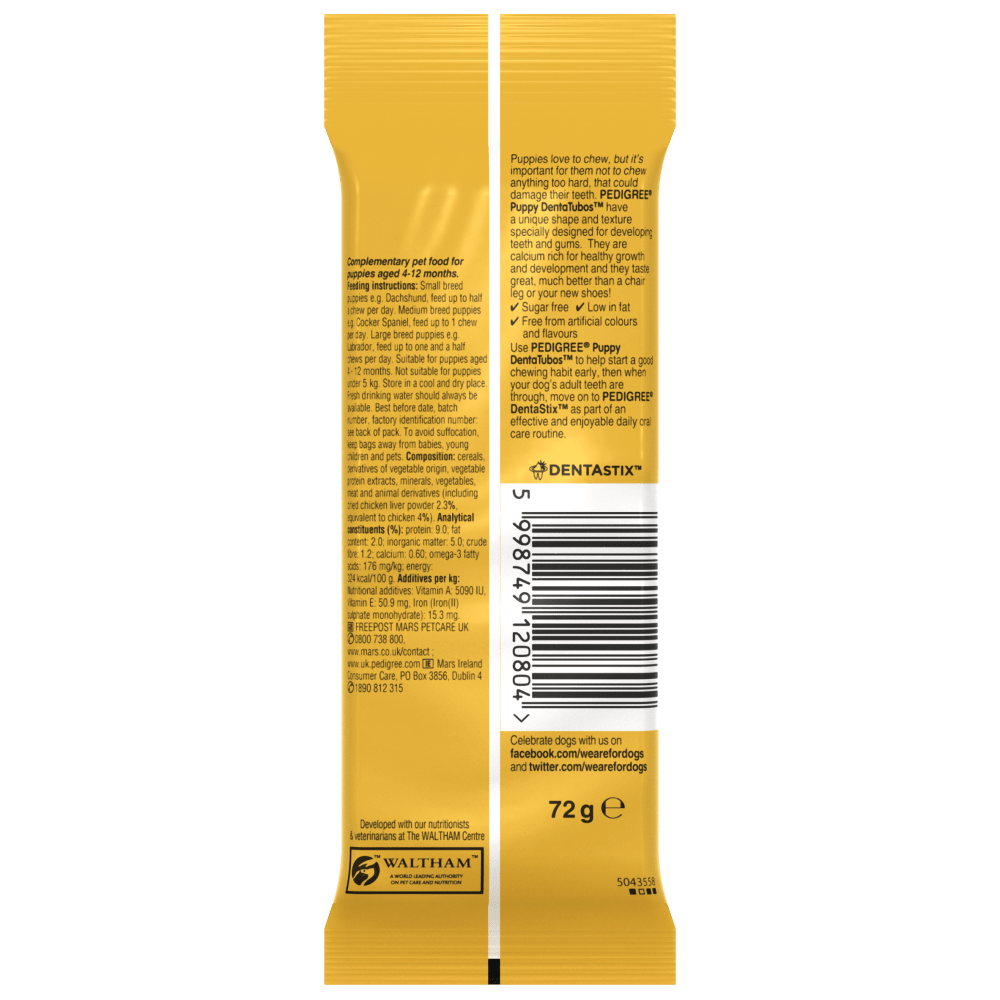 Pedigree Dentatubos Puppy Treats 3 sticks