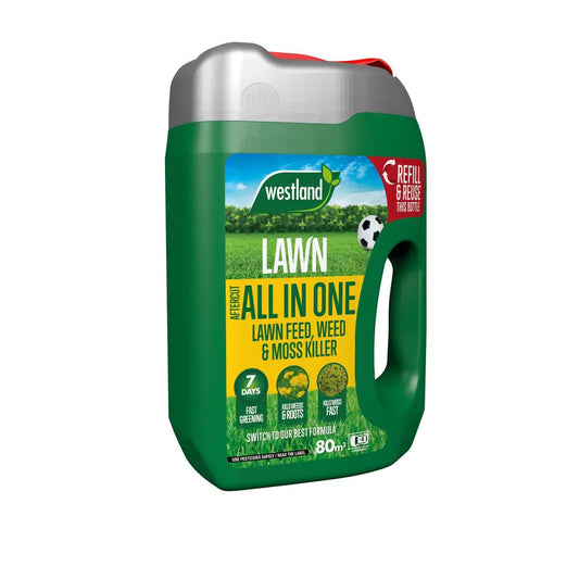 Aftercut All In One Lawn Feed Weed & Moss Killer 80m² Spreader 2.5kg