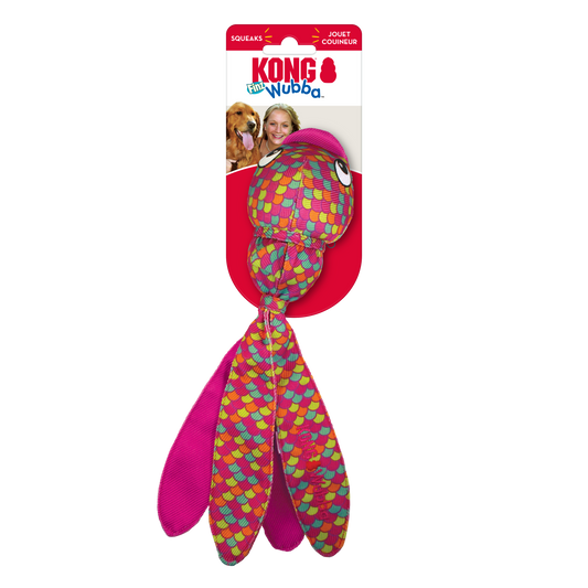 KONG Wubba Finz Dog Toy Pink Small