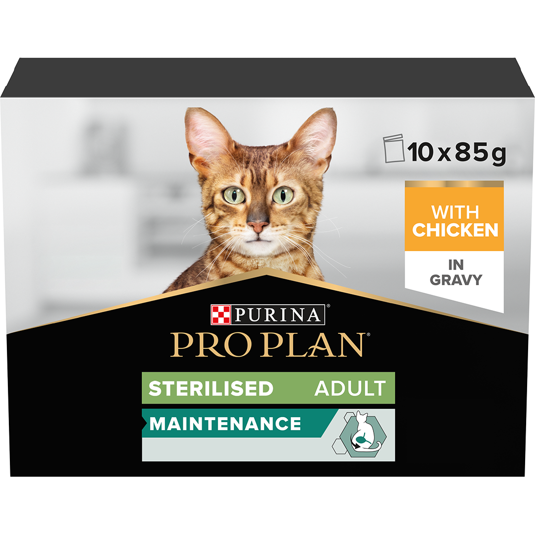 Purina Pro Adult Sterilised Chicken in Gravy Wet Cat Food 10 x 85g