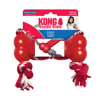 KONG Goodie Dog Bone with Rope Medium