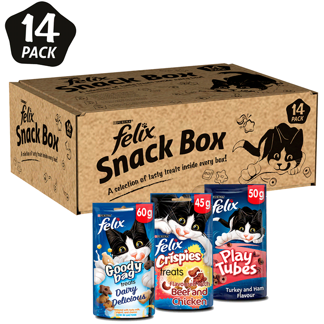 Felix Snack Box Mixed Cat Treats 14 Pack 810g