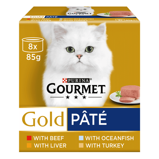 Gourmet Adult Gold Pate Recipes Wet Cat Food 8 x 85g