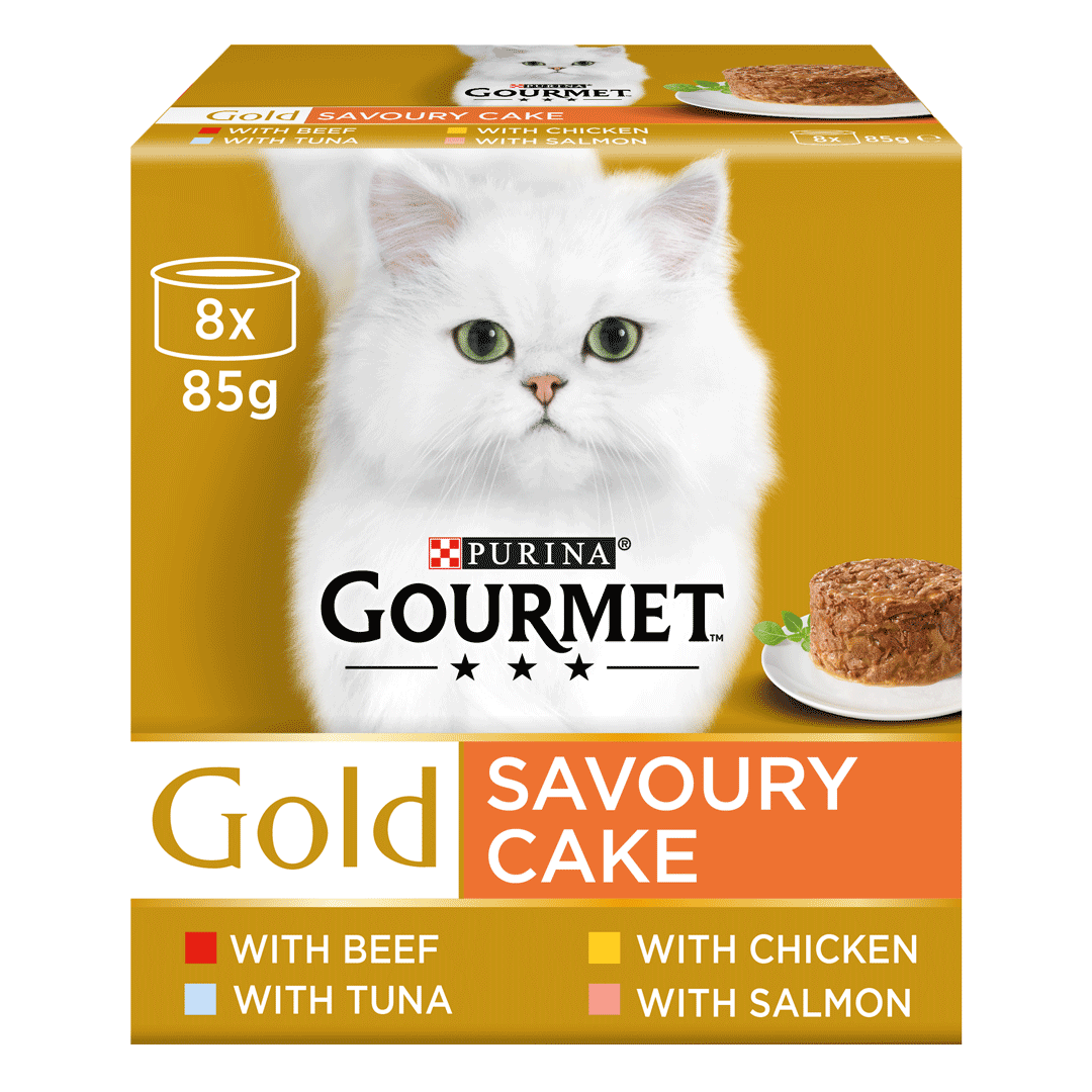 Gourmet Gold Savoury Cake Meat & Fish Wet Cat Food 8 x 85g