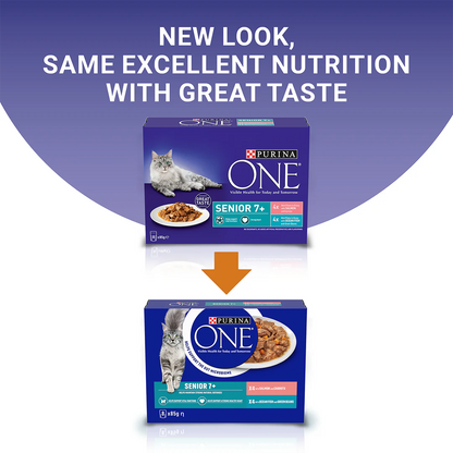 Purina One Senior 7+ Mini Fillets Salmon and Ocean Fish Wet Cat Food 8 x 85g