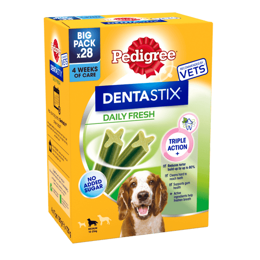 Pedigree Dentastix Fresh Daily Dental Chews Medium Dog Treats 28 sticks