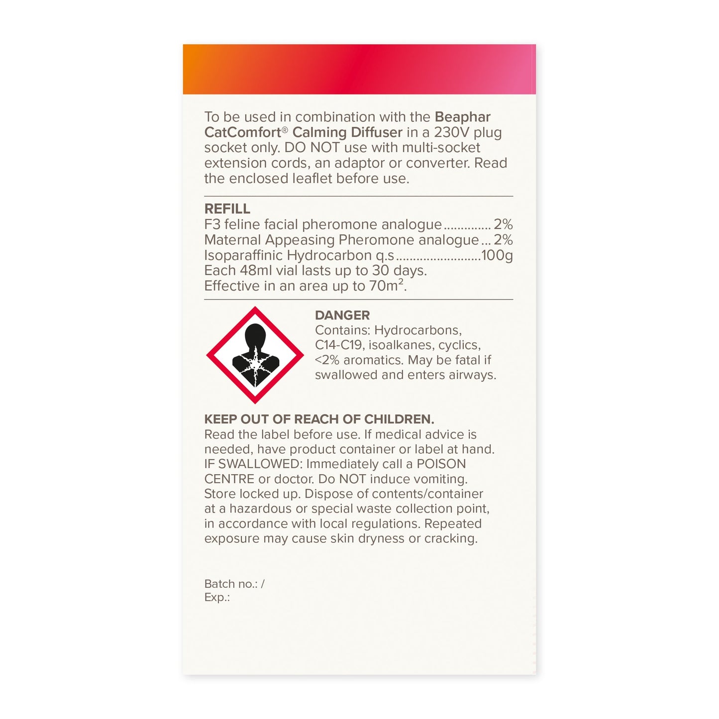 Beaphar CatComfort Excellence Calming Diffuser Refill for Cats 48ml