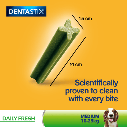 Pedigree Dentastix Fresh Daily Dental Chews Medium Dog Treats 28 sticks