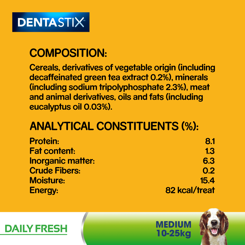 Pedigree Dentastix Fresh Daily Dental Chews Medium Dog Treats 28 sticks