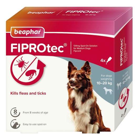 Beaphar FIPROtec Spot-On for Dogs (10-20kg) 4 pipettes