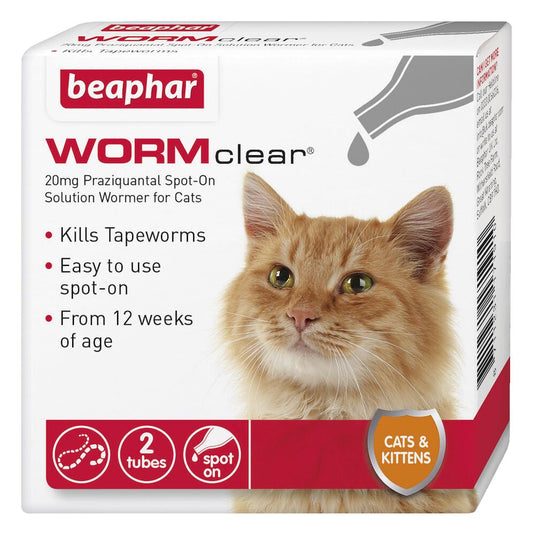 Beaphar WORMclear Worming Spot On for Cats 2 pipettes