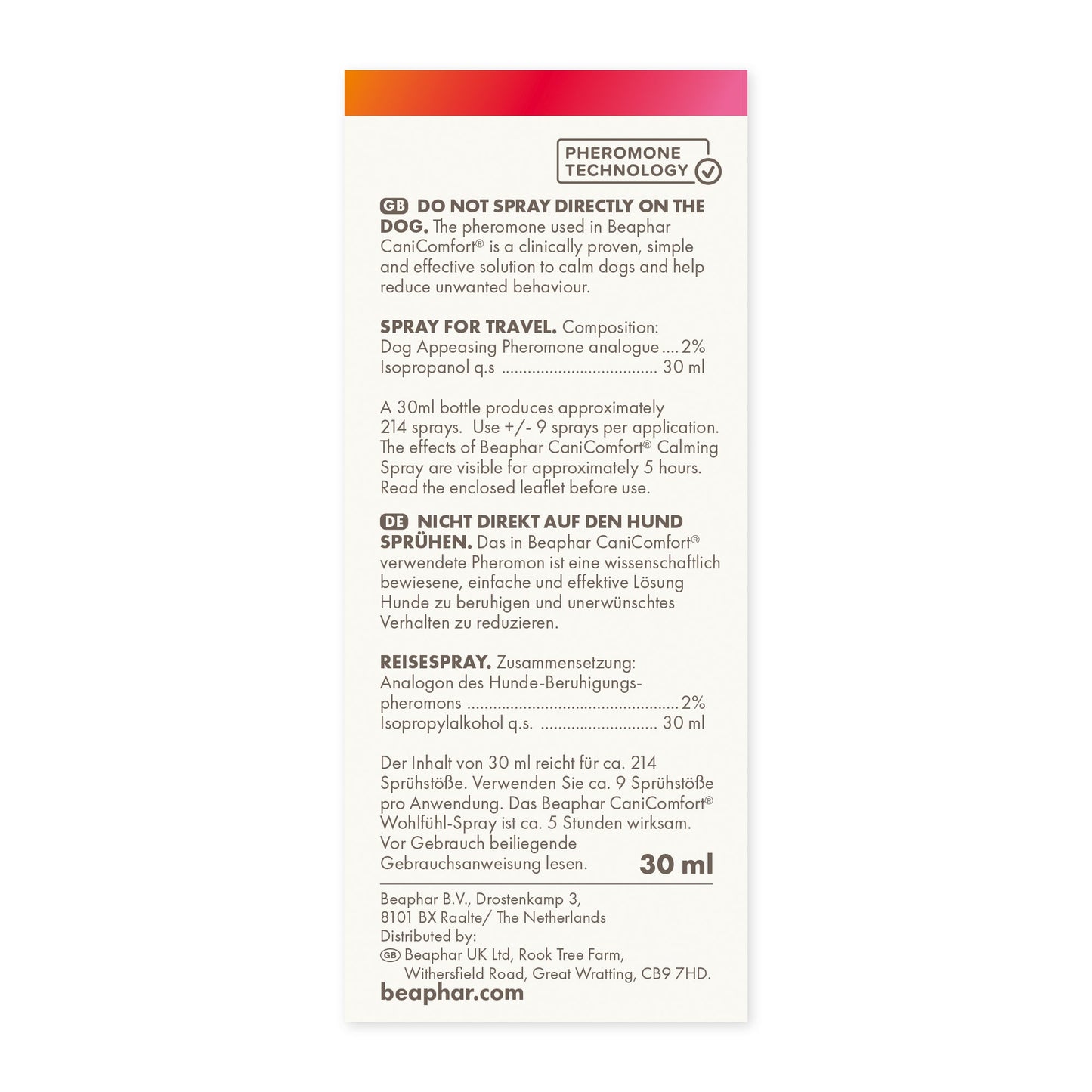 Beaphar CaniComfort Calming Spray for Dogs 30ml