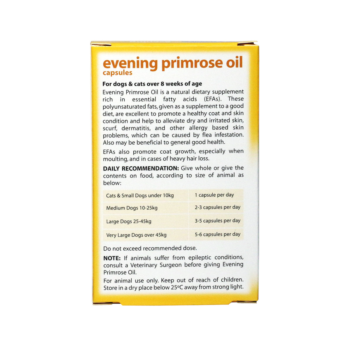 Johnsons Evening Primrose Oil Capsules for Dogs & Cats 60 capsules