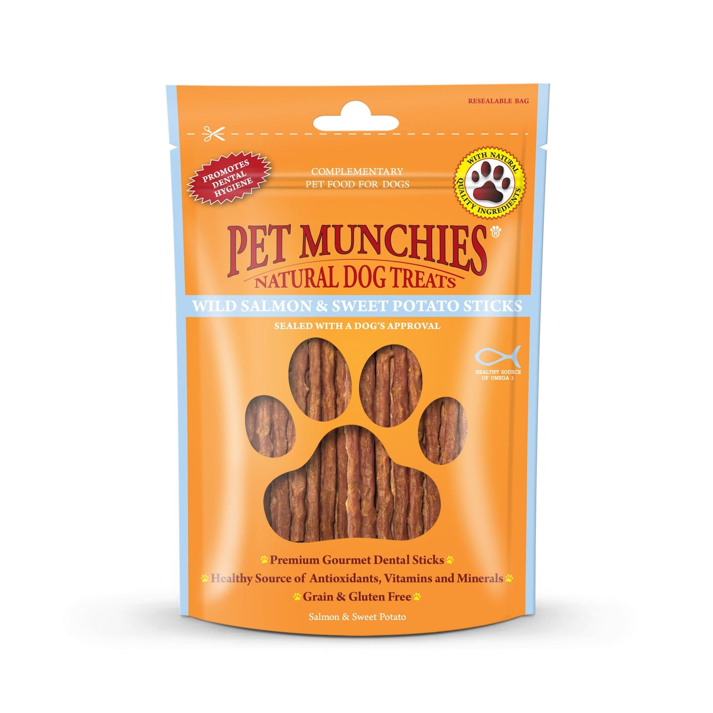 Pet Munchies Wild Salmon and Sweet Potato Dog Treats 90g