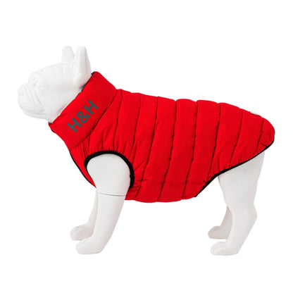 Hugo & Hudson Reversible Dog Puffer Jacket Red and Navy Medium (40cm)