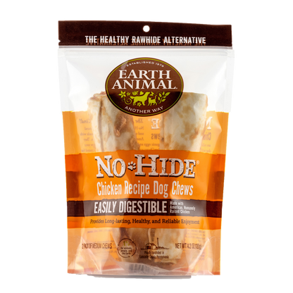 Earth Animal Chicken No Hide Chews Medium Dog Treats 2 pack 120g