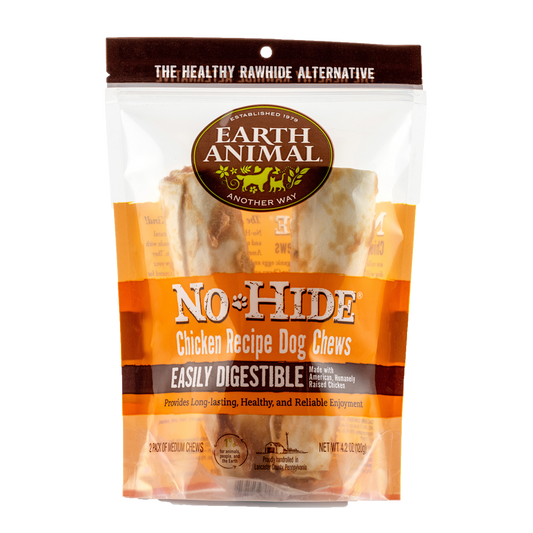 Earth Animal Chicken No Hide Chews Medium Dog Treats 2 pack 120g