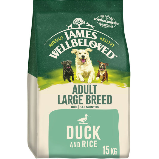 James Wellbeloved Adult Large Breed Duck & Rice Dry Dog Food 15kg
