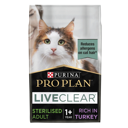Pro Plan Allergen Reducing Sterilised Liveclear Turkey Dry Cat Food