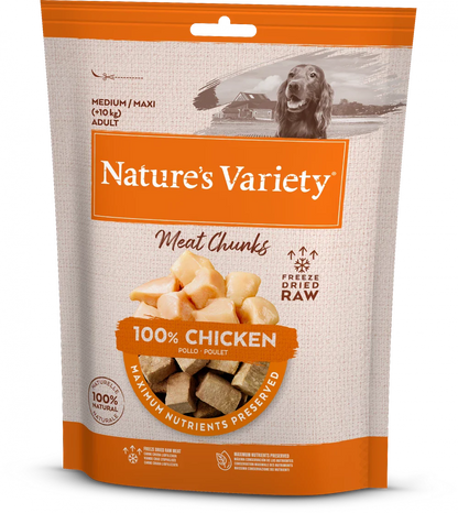 Nature's Variety Complete Freeze Dried Meat Chunks 100% Chicken For Adult Medium/Maxi Dog 50g