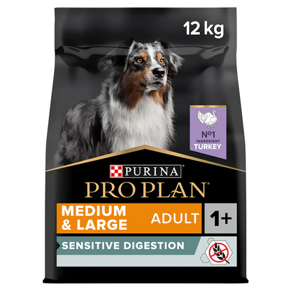 Pro Plan Adult Medium and Large Grain Free Sensitive Digestion Turkey Dry Dog Food 12kg