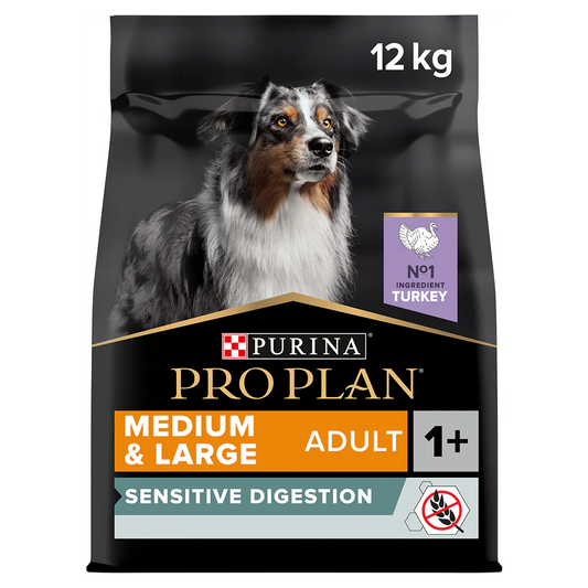 Pro Plan Adult Medium and Large Grain Free Sensitive Digestion Turkey Dry Dog Food 12kg