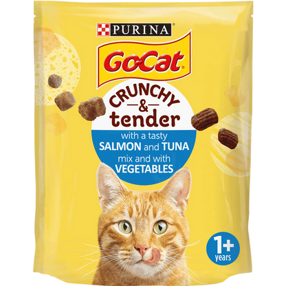 Go Cat Adult Crunchy and Tender Salmon and Tuna Dry Cat Food 900g