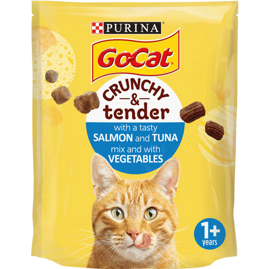 Go Cat Adult Crunchy and Tender Salmon and Tuna Dry Cat Food 900g
