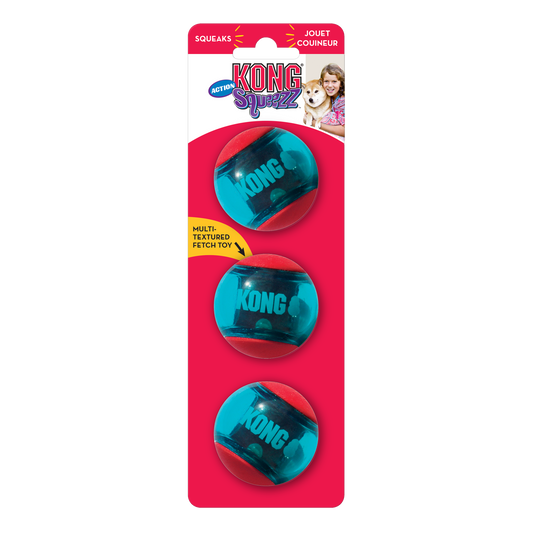 KONG Squeezz Action Ball Red Dog Toy