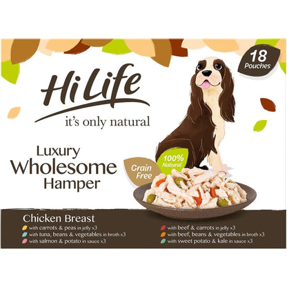 HiLife It's Only Natural The Luxury Wholesome Hamper Wet Dog Food 18 x 100g