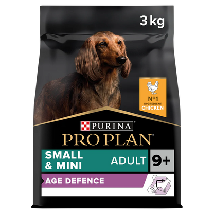 Pro Plan Small and Mini Adult 9+ Senior Age Defence Chicken Dry Dog Food 3kg