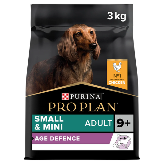 Pro Plan Small and Mini Adult 9+ Senior Age Defence Chicken Dry Dog Food 3kg