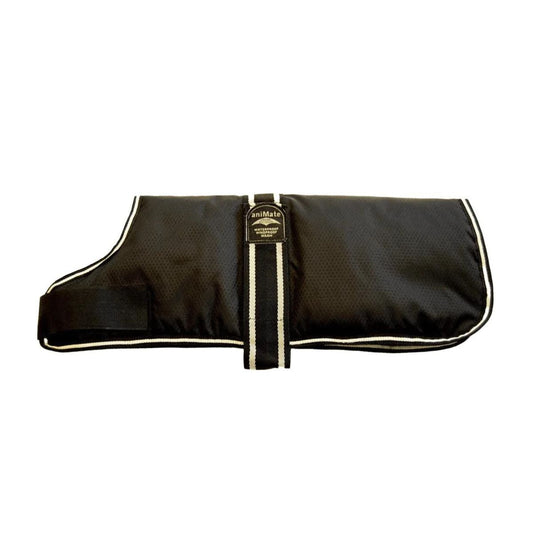 Animate Padded Waterproof Dog Coat Black 40cm