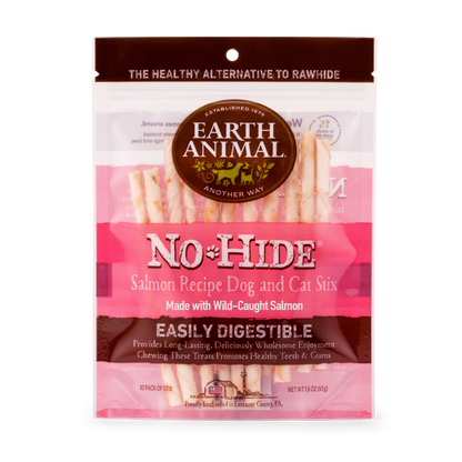 Earth Animal Salmon No Hide Stix Dog Treats 10 pack 45g