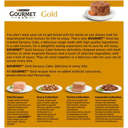 Gourmet Gold Savoury Cake Meat and Veg Variety Wet Cat Food 8 x 85g