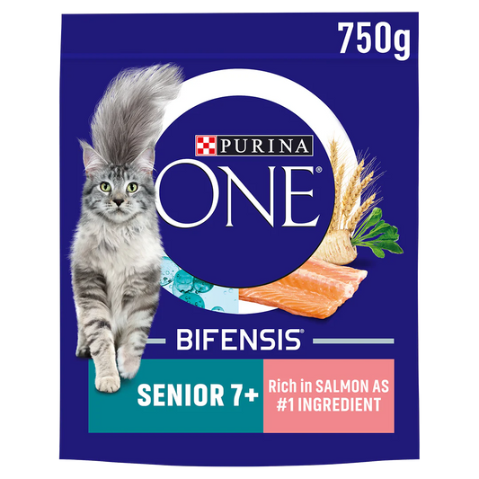 Purina One Senior 7+ Salmon Dry Cat Food 750g