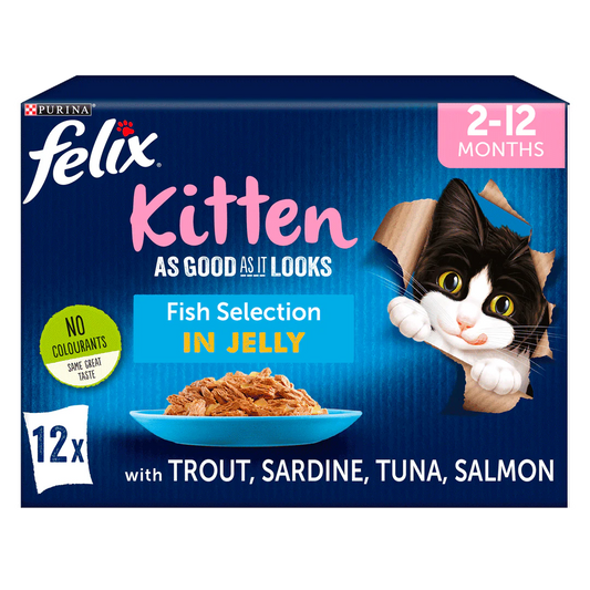 Felix As Good As it Looks Kitten Fish Selection in Jelly Wet Cat Food 12 x 100g