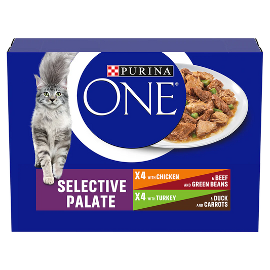 Purina One Adult Mini Fillets Selective Palate Wet Cat Food 8x 85g