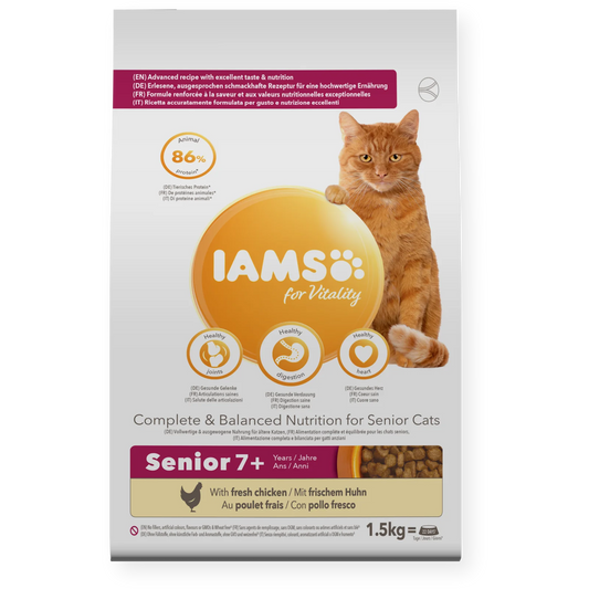 [Clearance Sale] Iams Vitality Senior Fresh Chicken Dry Cat Food 1.5kg