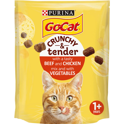 Go Cat Adult Crunchy and Tender Beef and Chicken Dry Cat Food 900g