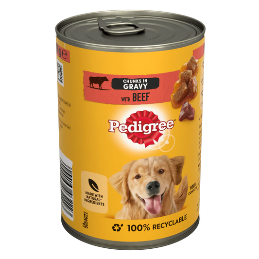 Pedigree Chunks in Gravy with Beef Adult Wet Dog Food 400g