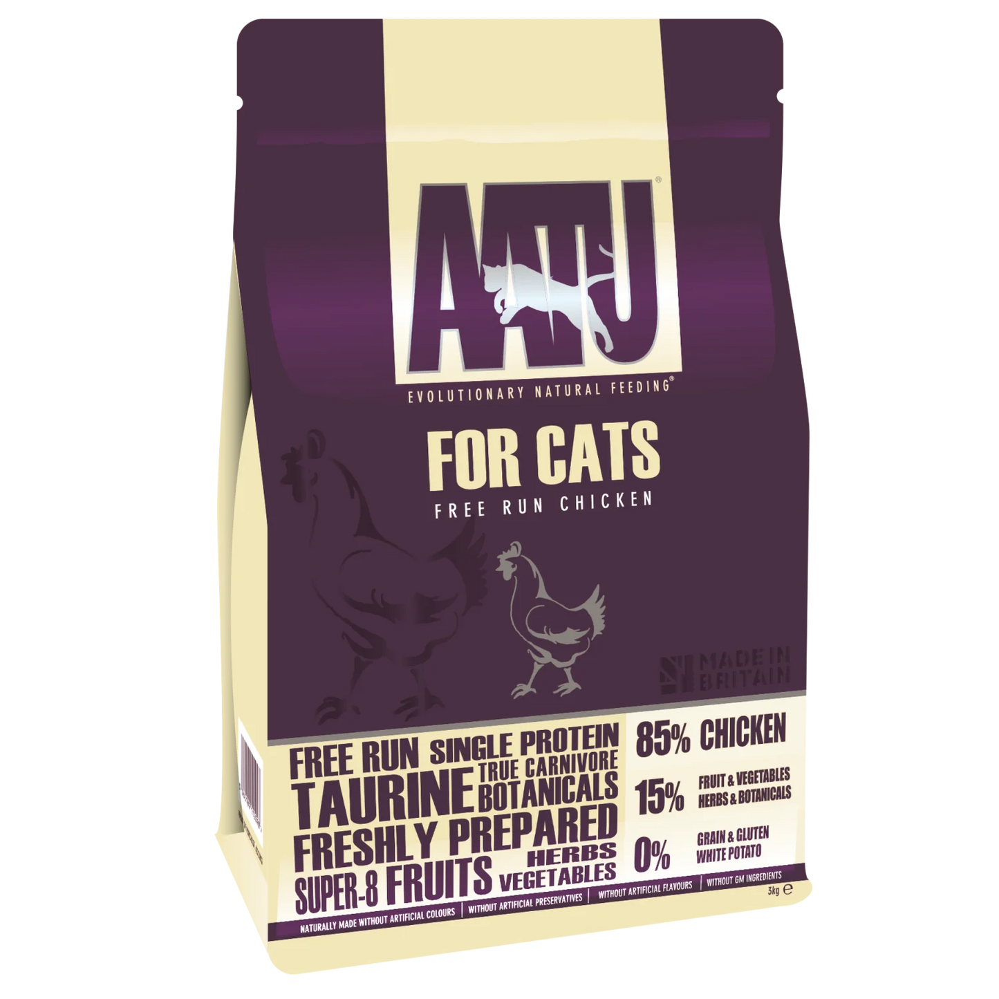 AATU 85/15 Grain Free Chicken Adult Dry Cat Food 3kg