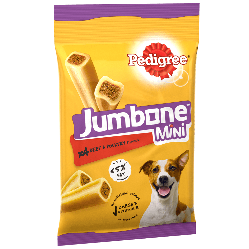 Pedigree Jumbone Mini Small with Beef & Poultry Dog Treats 4 chews