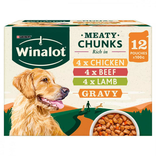 Winalot Adult Meaty Chunks Mixed in Gravy (Beef, Chicken, Lamb) Wet Dog Food