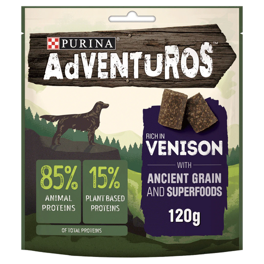 Adventuros Ancient Grain and Superfoods Rich in Venison Dog Treats 120g
